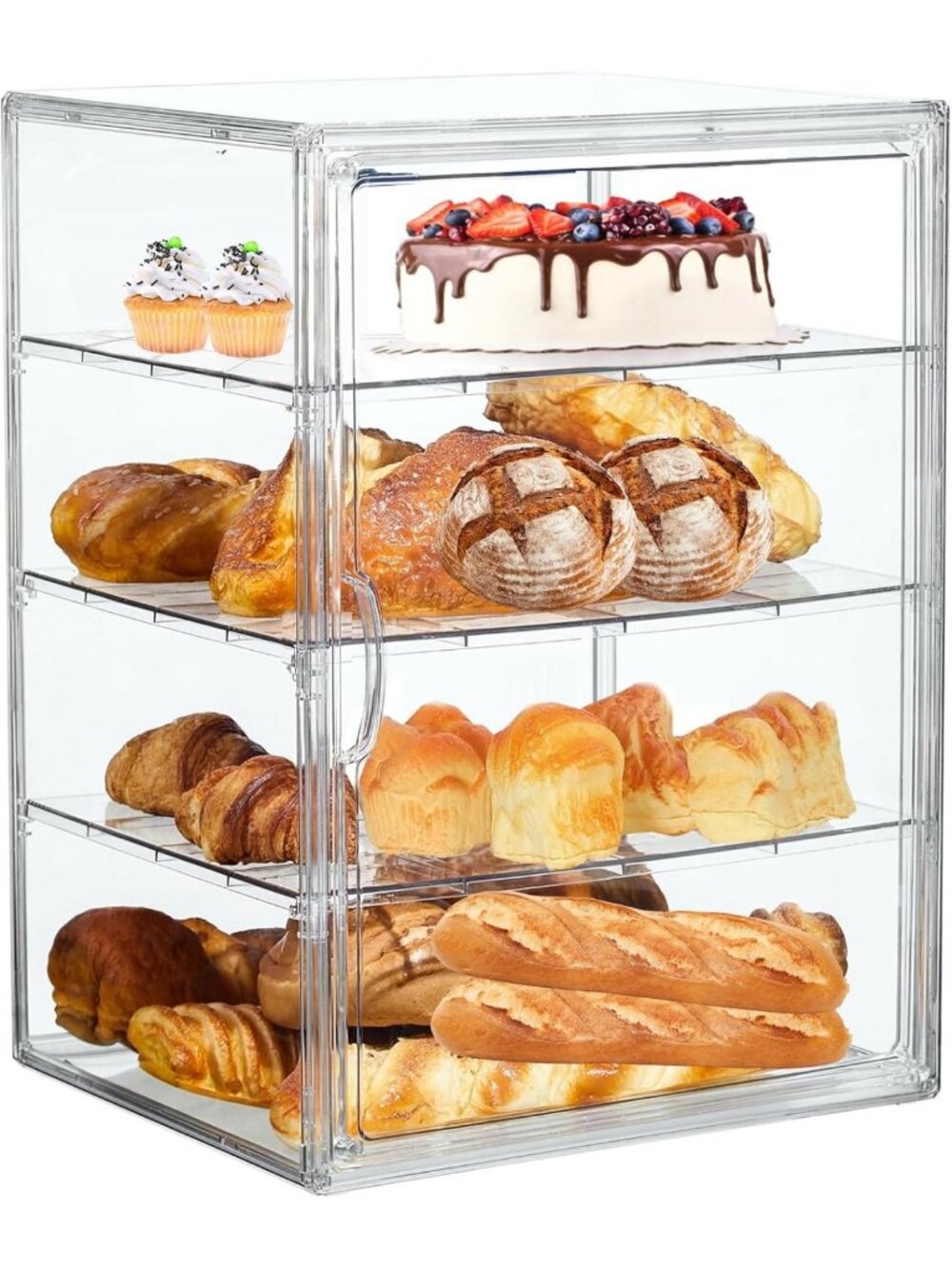 Large Adjustable Bread Box for Kitchen Counter - Airtight Storage Container, 4